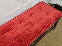 Stunning Vintage Tufted Red Velvet Mid Century Bench By  Gilliam Furniture -  74' Long
