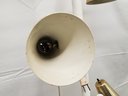 Vintage MCM Tension While & Brass 3 Bulb Pole Lamp Light Fixture