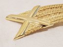 Vintage New Old Stock 1990s ACCESSOCRAFT NYC Gold Tone Contemporary Styled Belt Buckle