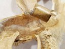 New Old Stock 1990s ACCESSOCRAFT NYC Gold Tone Dragon / Snake Belt Buckle & Pink Faux Leather Material