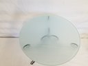 Scrolled Metal & Opaque Glass Top Side Table