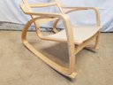 IKEA - Poang Light Birch Veneer Wood Rocking Chair With Red Cover Cushion