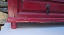 Vintage Red Painted Wooden Storage Cabinet