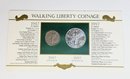 50 Years Of Coinage 1947 Walking Liberty Half Dollar & 1997 Eagle Silver Dollar With Info An History Card