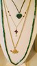 Group Of Four Necklaces Including Turtle, Heart, Cross And Malachite Necklaces