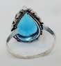 Sterling Silver Plated Size 7 Lab Created Blue Topaz