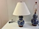 Ralph Lauren Blue And White Table Lamps (2)