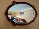BEAUTIFUL ANTIQUED GOLD TONE OVAL MIRROR