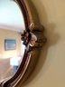 BEAUTIFUL ANTIQUED GOLD TONE OVAL MIRROR