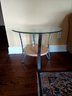 1 Of 2 GLASS TOP AND METAL BASE END TABLE