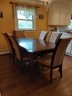 LARGE DINING ROOM SET WITH 6 CHAIRS AND 2 TABLE LEAVES
