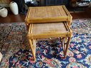 SET OF 3 BAMBOO NESTING TABLES 2 SHOWN 3RD NOT PICTURED