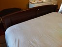 FABULOUS WOODEN BED WITH LEATHER STYLE PADDED HEADBOARD