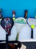 LARGE LOT OF TENNIS BALLS, RACKETS AND WILSON STORAGE BAG