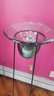 Candle Or Plant Stand, Metal And Glass, 42'H, 12'Rd, 1 Of 2