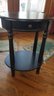 Oval Wood Side Table With Shelf And Drawer