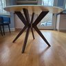Designer Canadel White Glass Tempered Table With Chairs Sold Seperately