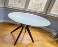 Designer Canadel White Glass Tempered Table With Chairs Sold Seperately