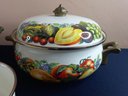 Vintage Fruit Enamelled Cooking Pot Set