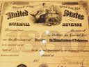 ANTIQUE  US 1880 $5 Internal Revenue Special Tax Tobacco Dealer Stamp Sheet RARE