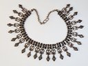 Massive Ornate STERLING SILVER  Indian Rajasthan Style Bib Collar Choker Necklace TW: 105.6 Grams