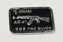 AK - 47 1 Gram .999 Fine Silver Ingot / Bar