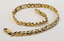 Unique 14k Yellow Gold V Shape Leaf Link Design  Bracelet