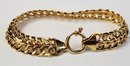 Amazing ...14k Italian Yellow Gold Thick Double Curb Chain Link Hip Hop Bracelet