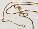 Classic Thin 14k Yellow Italian Gold Box Link Chain Necklace