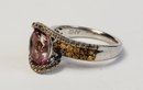 Vintage Sterling Silver Multi Color Stone Studded Ring