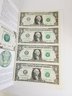 Sheet Of 4 Crisp Uncut $1 Dollar Bills Dated  2009 In Folder  Cool Serial #'S