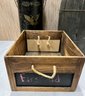 Wood Barrel, Ash Can, & Wooden Crate Lot