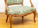 Pair Of Vintage Upholstered Louis XV Style Upholstered Bergere Chairs