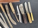 ANTIQUE KNIFEBOX FULL OF ANTIQUE CUTLERY