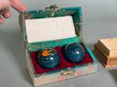 Chinese Exercise Balls & Wooden Box