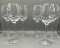 Set Of 6 Etched Wine Glasses