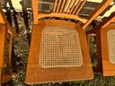 4 Solid Oak & Cain Seat Chairs