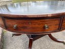 Leather Top Drum Table . Large .