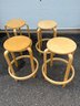 Lot Of Four Bentwood Stools - Made In Estonia