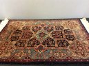 A Vintage Hand Knotted  Small Rug With Fringe - 36 X 25