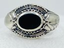 Vintage Sterling  Silver Onyx Ring  (Approximately 4.2 Grams)