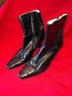 Chanel Black Leather Ankle Boots Size 37