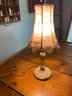 Small Cast Iron Base Lamp With Beaded Shade