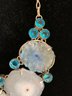 Lovely Blue Topaz Interspersed With Solar Quartz  20' Necklace