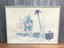 Signed Floral Watercolor Painting In Nice Frame