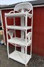 Vintage Rattan And Reed Etagere - Painted White