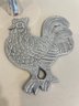 Pewter Rooster Trivets, With Nambe Candle Sticks