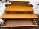 Sheraton Period American Antique 2 Over 2 Vanity Stand With Fancy Backsplash Circa 1830s