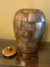 Large Lidded Ceramic, Patchwork Designed Jar