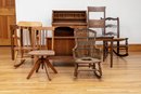 Huge Collection Of Antique Furniture Featuring Child's Desk And Chair, 8 Pieces